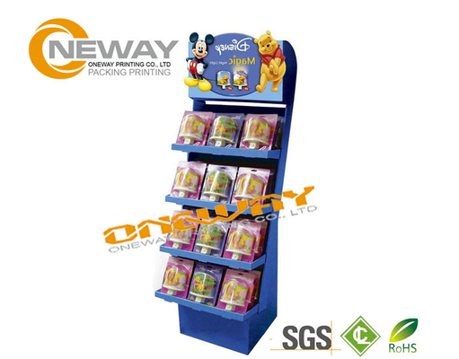 Snacks Child Food Corrugated Cardboard Display Stands Free Design