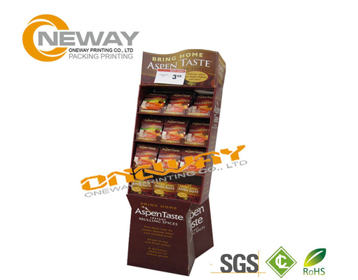 Snacks Child Food Corrugated Cardboard Display Stands Free Design