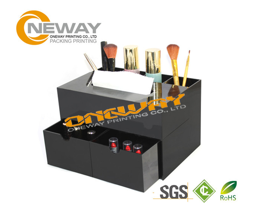 Black Acrylic Cosmetic Counter Display Laser Cutting OEM & ODM