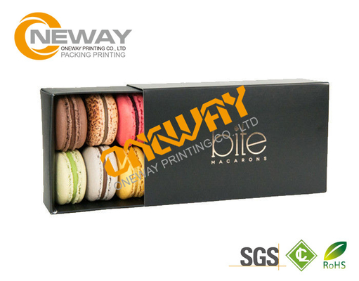 Custom Food Macaron Packaging Boxes Black Kraft Paepr /  F Flute