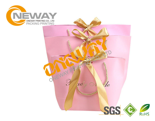 White Fashion Design Stand Up Shopping Paper Packaging Bags With Handles