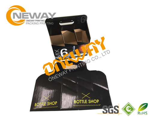 Recyclable Corrugated Cardboard Beer Bottle Carrier Custom Printed 4 Pack And 6 Pack