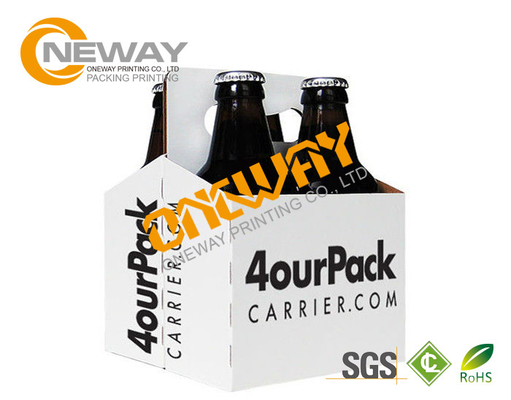 Recyclable Corrugated Cardboard Beer Bottle Carrier Custom Printed 4 Pack And 6 Pack