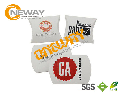 Gift Promotional Custom Printed Packaging Boxes White Kraft Paper Pillow Boxes