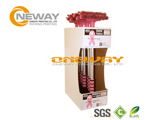 Promotion Broom Cardboard Display Stands Pantone And CMYK Color
