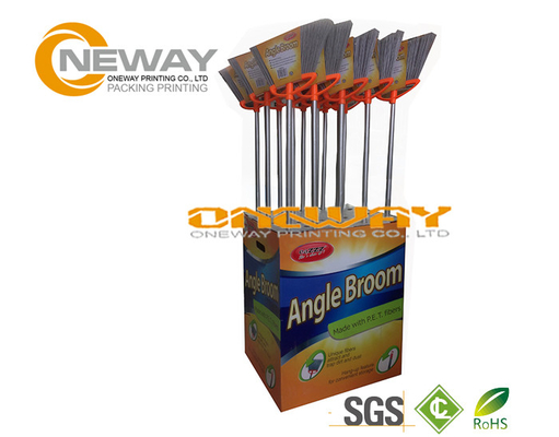 Promotion Broom Cardboard Display Stands Pantone And CMYK Color