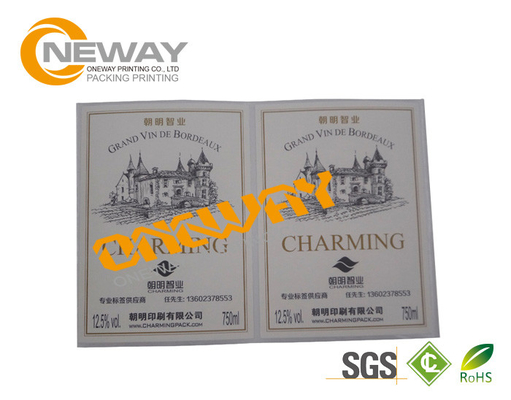 Red Custom Label Tags Standard Size Adhesive Paper Wine Bottle Tag