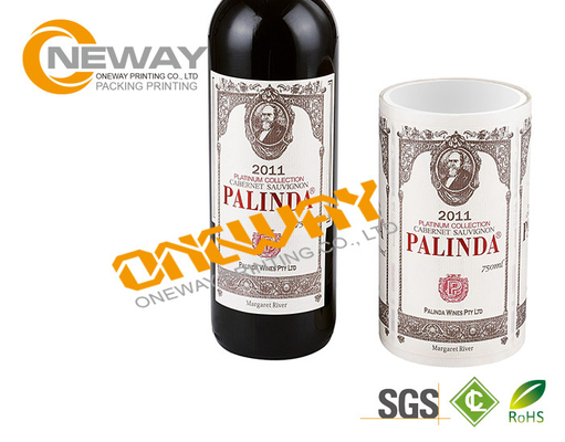 Printing Neck Wine Bottle Labels CMYK / Full Color Self Adhesive Labels