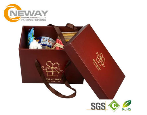 Custom Gift  Food Boxes , Deluxe Customized Artpaper Handle Cake Box With PVC Window