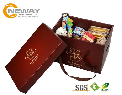 Custom Gift  Food Boxes , Deluxe Customized Artpaper Handle Cake Box With PVC Window
