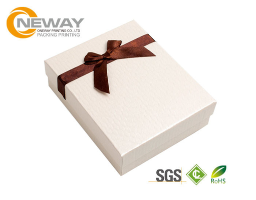 Gift Custom Packaging Boxes , Slot Gift Boxes With Changeable Fabulous Grosgrain Ribbon