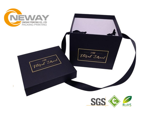 Flower Paper Box , Luxury Custom Square Gift Flower Paper boxes with Square Lids