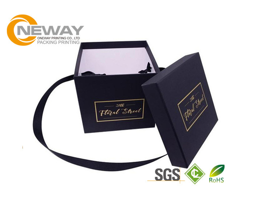Flower Paper Box , Luxury Custom Square Gift Flower Paper boxes with Square Lids
