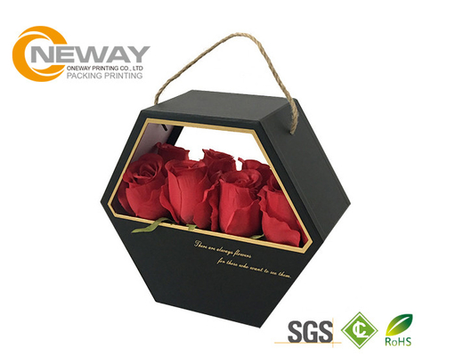 Texture Paper Lovely Rose Flower Packaging Box for Valentine'S Day Present