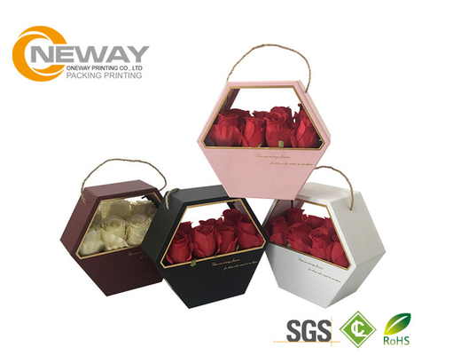 Texture Paper Lovely Rose Flower Packaging Box for Valentine'S Day Present