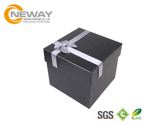 IEKA Style Flower Paper Box Candy Wedding Gift Box Black For Bridal / Baby Shower