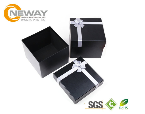 IEKA Style Flower Paper Box Candy Wedding Gift Box Black For Bridal / Baby Shower