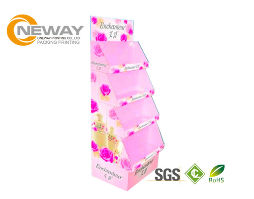 Cardboard Pop Up Display Stands ,  Floor Standing Pos Cardboard Display Stand With 5Shelves Screen printing