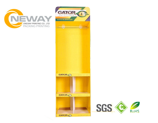 Cardboard Display Stands , Floor Standing Pos Display Stand With 5 Shelves Screen Printing