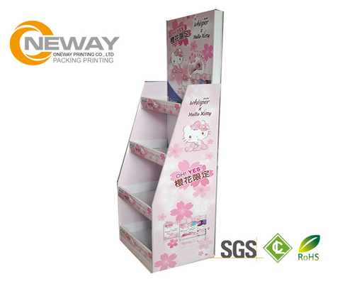 Custom Retail Floor Corrugated Cardboard Pop Up Display Stands Wine Stand Offset Printing
