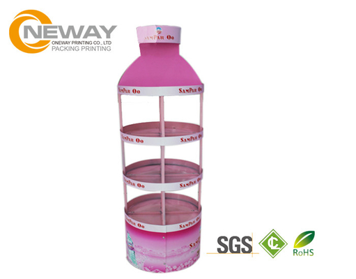 Pink Corrugated Cardboard Pop Up Display Stands , Safety Counter Top Displays