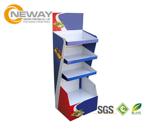 4 Tier Floor Cardboard Pop Up Display Stands / Retail Display Racks
