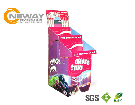 Multi - tiered Cardboard Display Stands , Supermarket Promotion Fruit Display Unit Customized