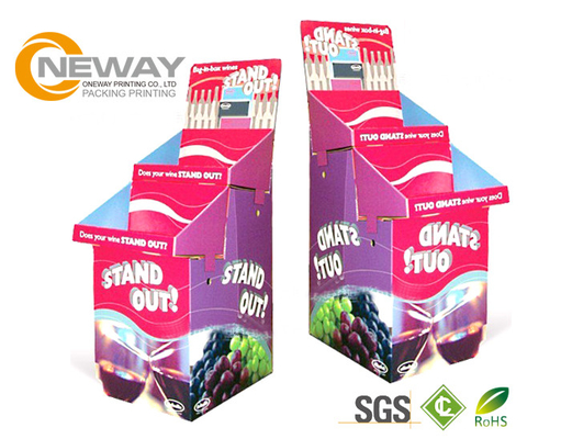 Multi - tiered Cardboard Display Stands , Supermarket Promotion Fruit Display Unit Customized