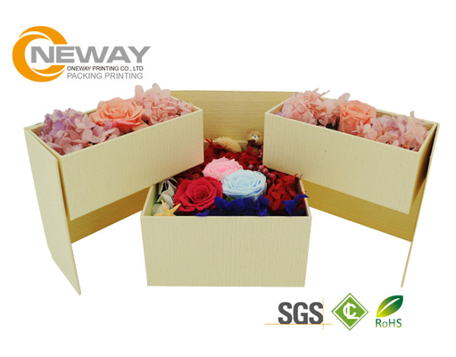 Exquisite Packaging Flower Gift Box For Roses , Pretty Flower Shipping Boxes