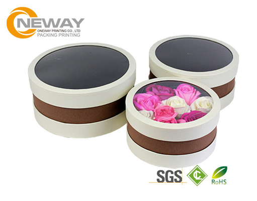 Flower Gift Box Luxury Flower Transport Boxes For Rose / Round Gift Flower Packaging Boxes