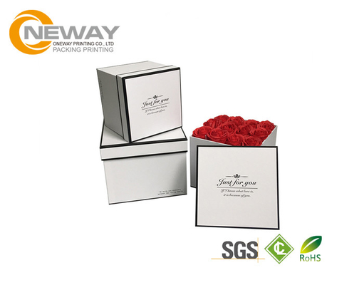 Flower Gift Box White Sponge Inside Flower Paper Box For New Year'S Gift With Tuck Top