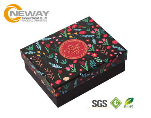 Colorful 210gsm 250gram Ivory Board Gift Flower Paper Box With Clear Lids