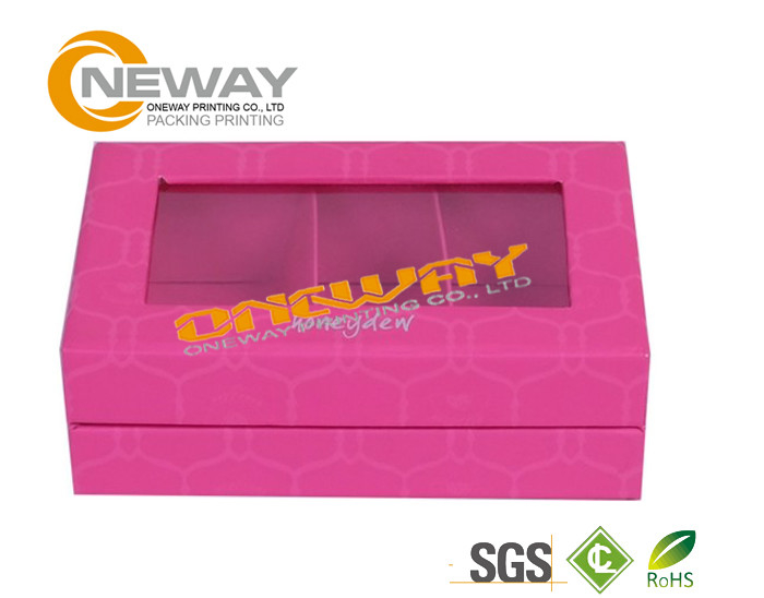 Full Color Elegant Square Rigid Cardboard Flower Paper Box with Clear Pvc Window