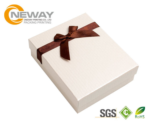 Gift Custom Packaging Boxes , Slot Gift Boxes With Changeable Fabulous Grosgrain Ribbon