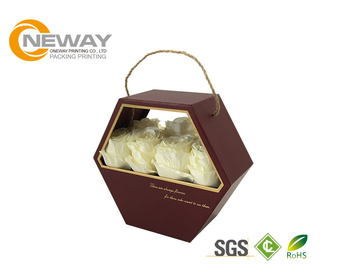 Texture Paper Lovely Rose Flower Packaging Box for Valentine'S Day Present
