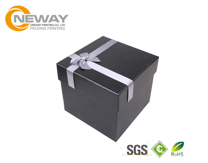 IEKA Style Flower Paper Box Candy Wedding Gift Box Black For Bridal / Baby Shower